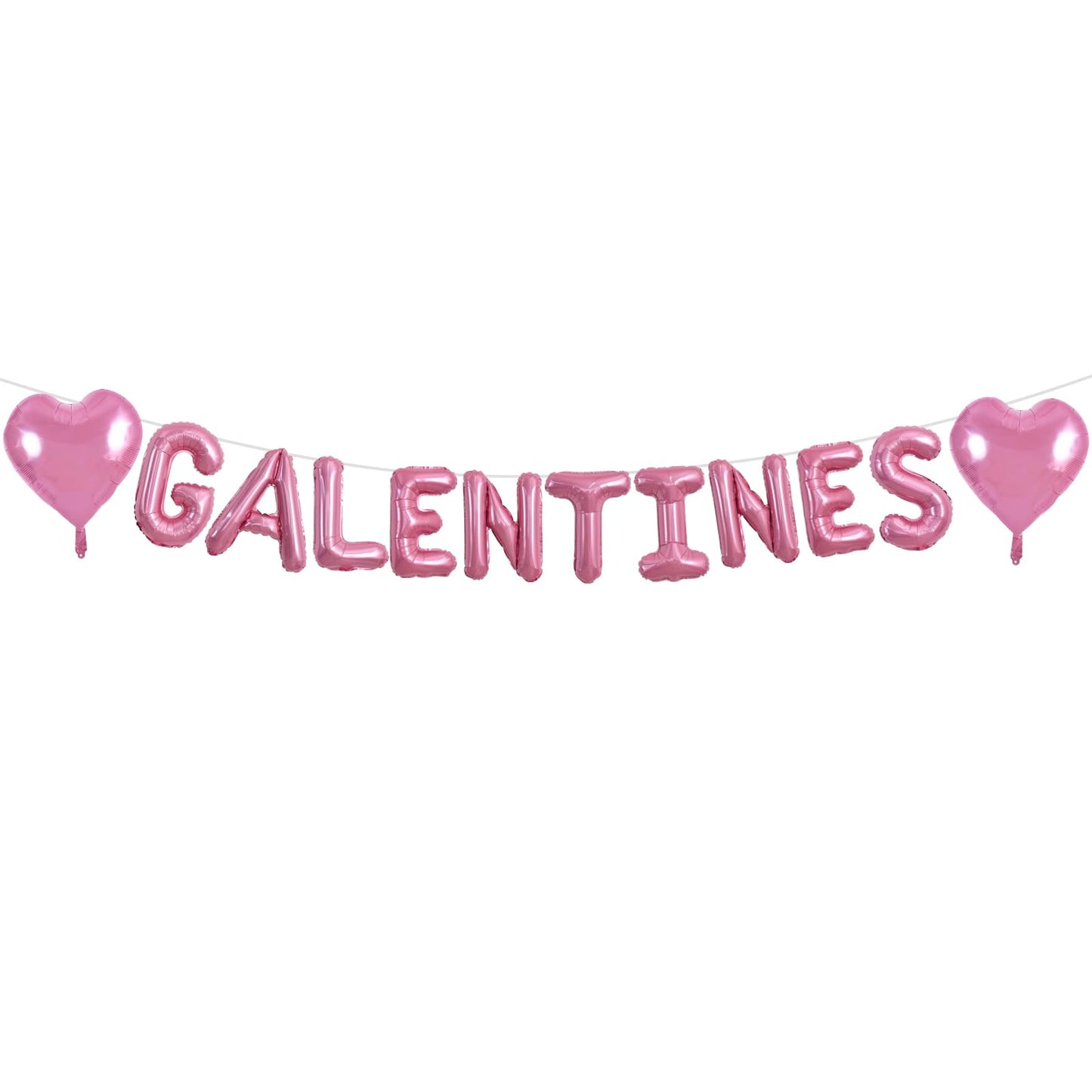 TONIFUL 16 Inch Pink Galentines Letter Balloons Valentines Day Foil Alphabet Balloons Banner for Valentine s Day Wedding Bridal