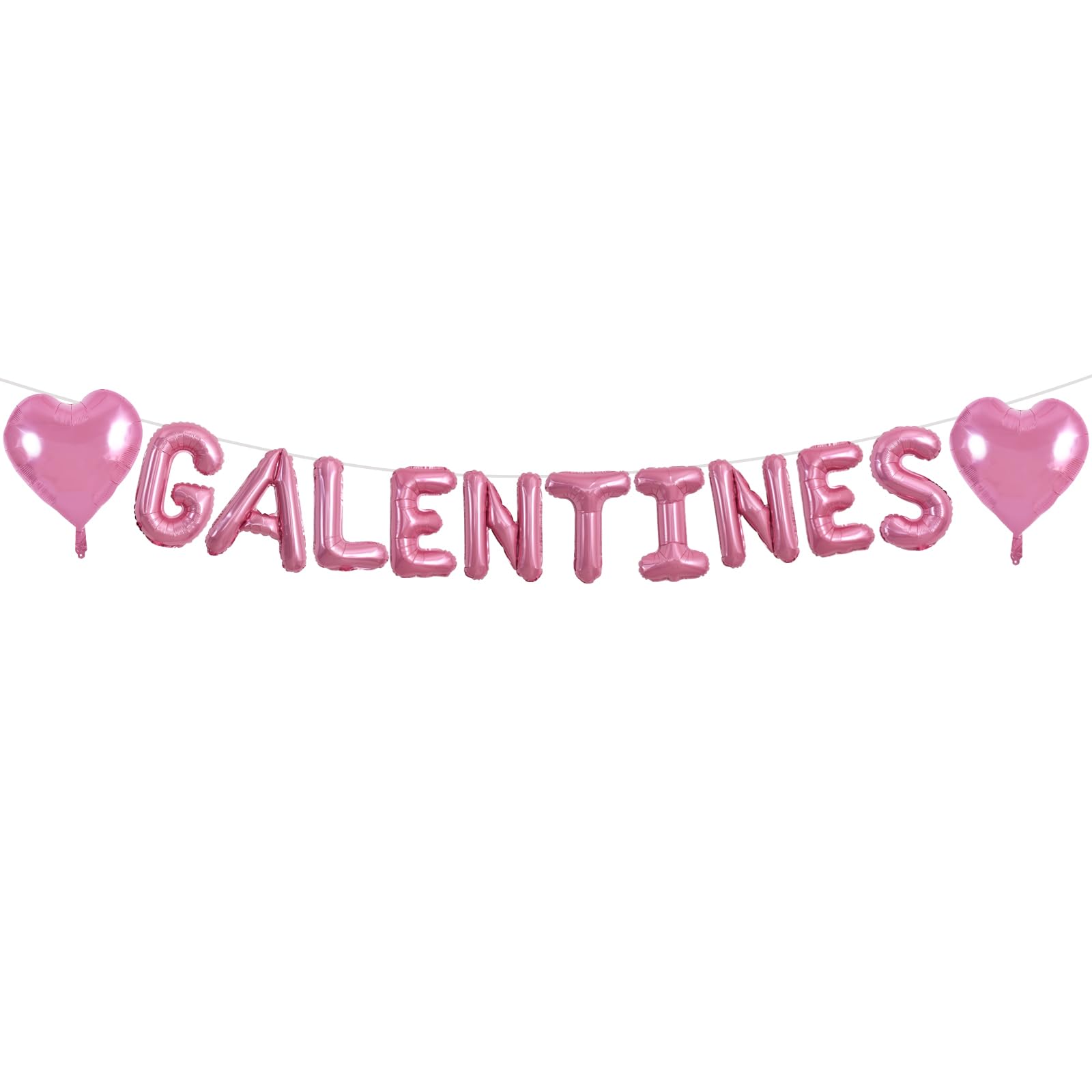 TONIFUL 16 Inch Pink Galentines Letter Balloons Valentines Day Foil Alphabet Balloons Banner for Valentine s Day Wedding Bridal
