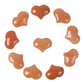 Justinstones Natural Orange Aventurine Gemstone Healing Crystal 1 Inch Mini Puffy Heart Pocket Stone Iron Gift Box (Pack Of 10)