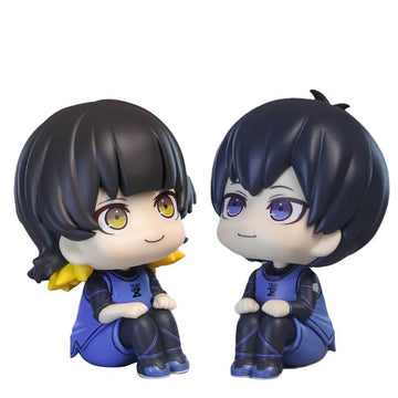 Puruuige 2PCS Isagi Yoichi+Bachira Meguru Figure Anime Look Up Figurine 3.9'' PVC Cute Isagi Yoichi Version Action Figure Model 