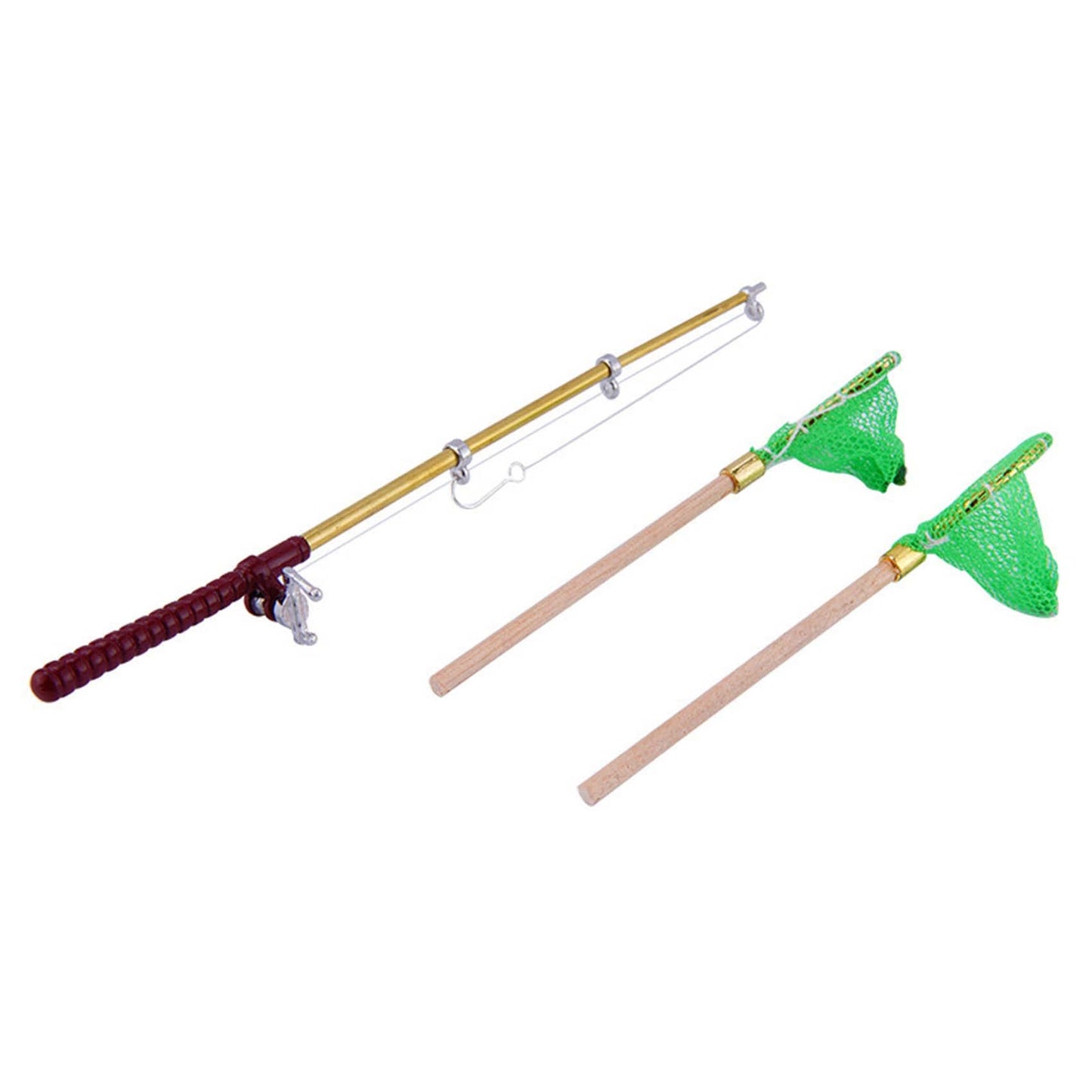 Lafeina Mini Fishing Rod Net Tools Accessories For 1/6 1/12 Dollhouse Toys 1:10 Rc Rock Crawler Scx10 90046 Wraith Yeti Tf2 D90