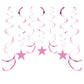 Aimtohome Party Star Swirl Decorations, Pink Foil Ceiling Hanging Swirl Decorations With Star, Whirls Decorations For Birthday |