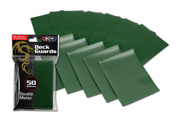 Bcw 100 Premium Green Double Matte Deck Guard Sleeve Protectors For Gaming Cards Like Magic The Gathering Mtg, Pokemon, & More.