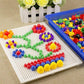 Bcmp Diy Mushroom Pegboard Toy  200+ Colorful Nails For Creative Mosaic Art | Fun Learning Puzzle For Kids Ages 3+ | Boosts Mot