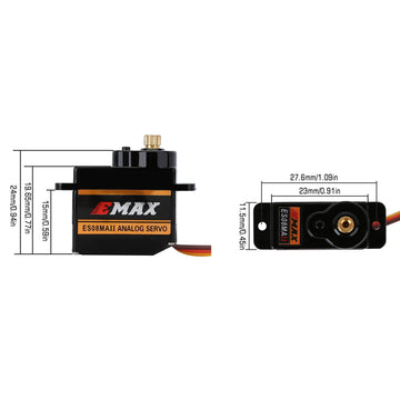 INJORA 2PCS Emax Servo ES08MAII 12g Analog RC Servo for AX24 1/24 RC Crawler Car SCX24 Upgrade Parts RC Car Boat Model