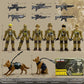 Baimiby Army Men Action Figures 6 Pack Army Toy Soldiers for Boys Age 3+ Military Playset Action Figure with 2 Dogs and  Army Toy Set Birthday Gift for Toddler Boy 6-8