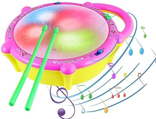 Vakra Musical Toy Drum Set For Kids With Lights & Sound  Educational Drum Toy With Sticks For Toddlers & Preschoolers  Early L
