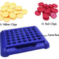 SHUYUE 4 in A Row Board Games Foldable Line up 4 Toys Childrens Educational for Kids Blue