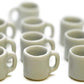 10 White Ceramic Coffee Mug Tea Cup Dollhouse Miniatures Food Kitchen