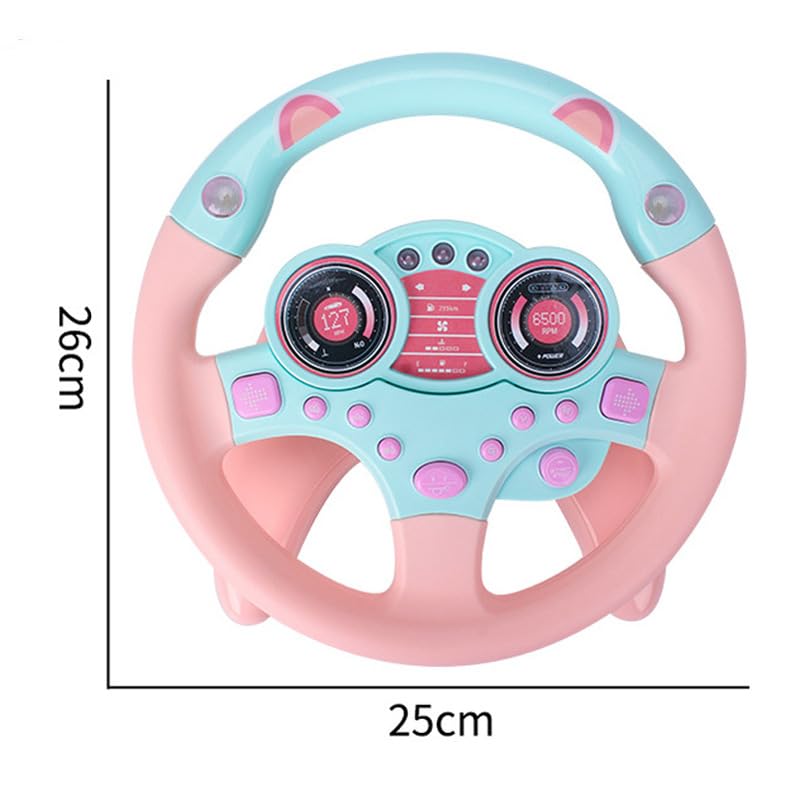 Yohencin Baby Steering Wheel Toy, Kids Steering Wheel For Car Backseat A Variety Of Car Sound Effects To Develop Baby'S Auditory