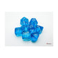 Tropical Blue Translucent Dice With White Numbers 7+1 Dice Set 16Mm (5/8In) Chessex
