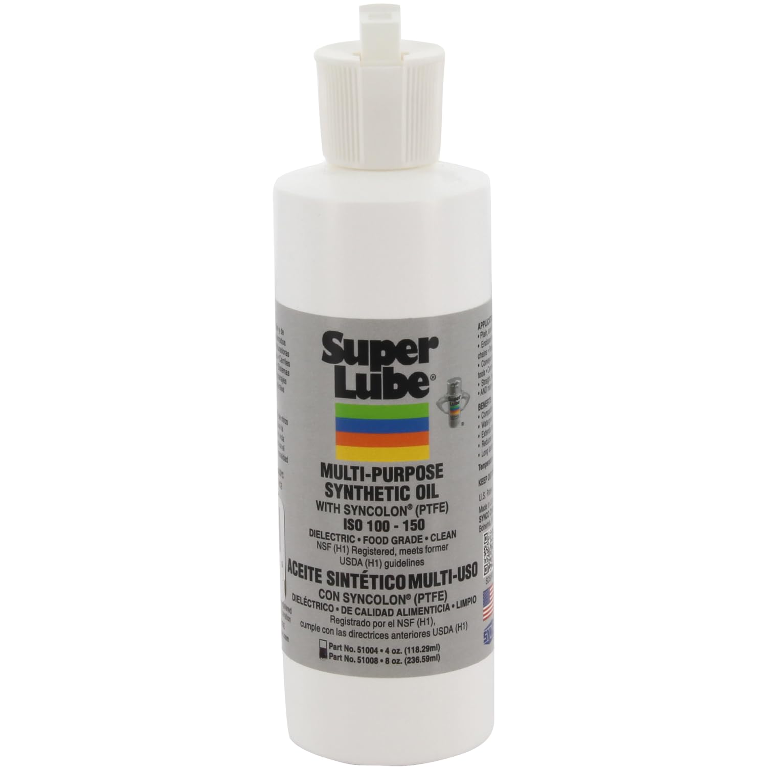 Super Lube Multi-Purpose Synthetic Oil w/Syncolon (Translucent, 8oz Bottle) | NSF Certified Food Grade & Clean | for Industrial 
