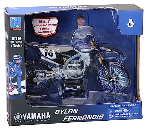 New Ray Yamaha YZ450F Championship Edition Motorcycle #14 Dylan Ferrandis Yamaha Factory Racing 1/12 Diecast Model