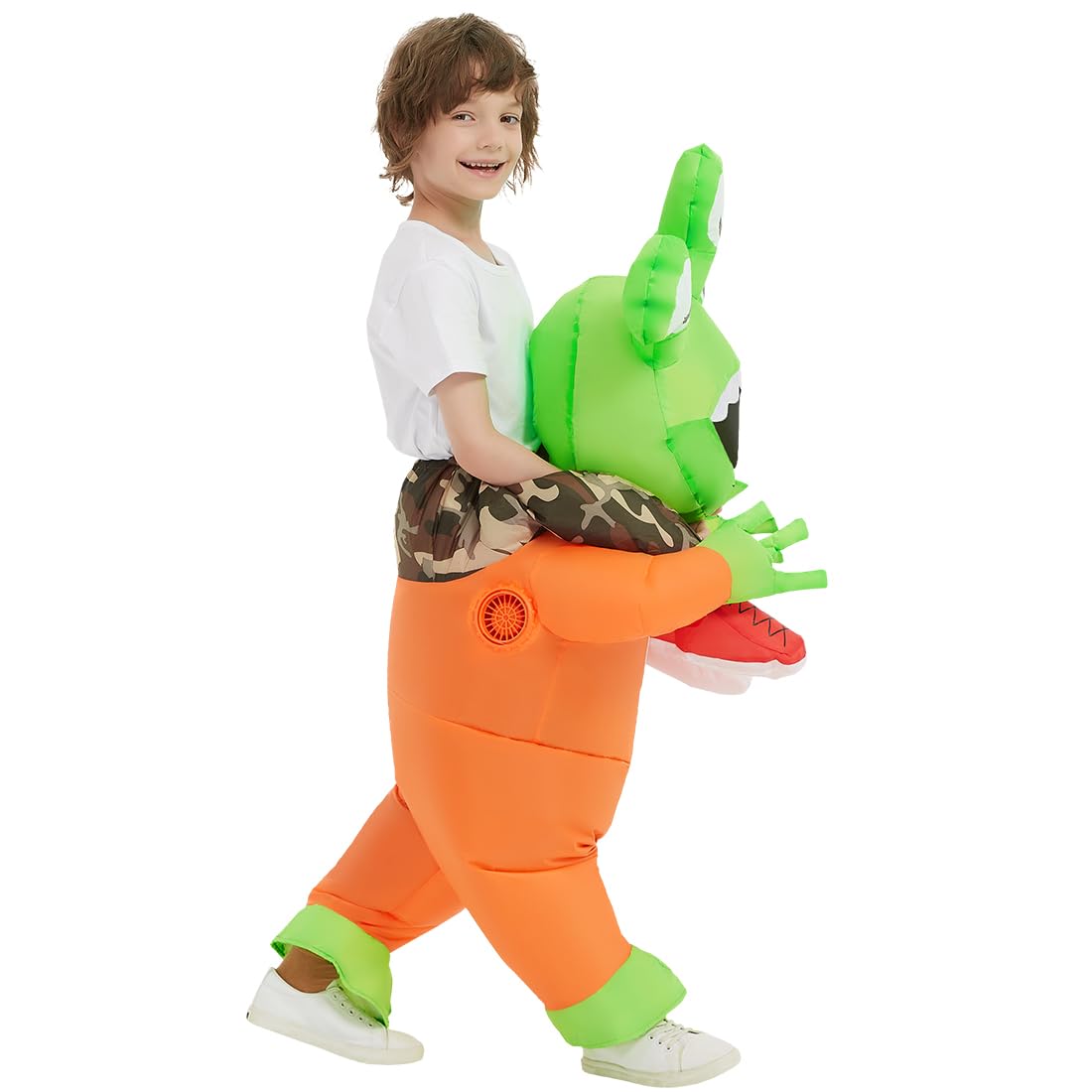 Comin Halloween Inflatable Alien Costume Kids Cosplay Costumes Funny Ride On Blow Up Costumes Alien Suit For Teens (7-10 Yrs)