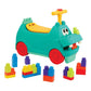 Battat - STEM Scooter - 26 Building Bricks - Lights & Sounds - Storage Seat - 12+ Months - Hippo Ride - On with Large Locblocs