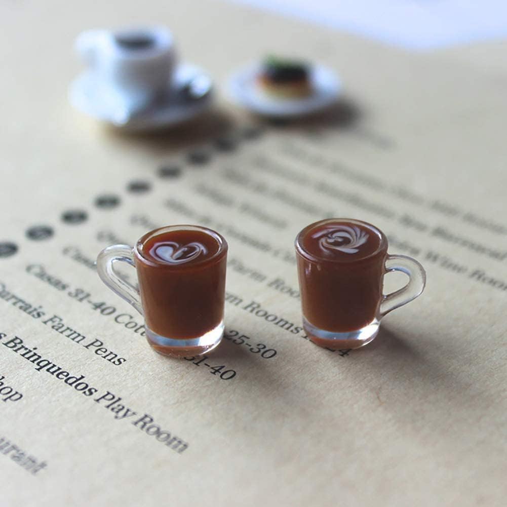 1Pc Brown Miniature Coffee Cups,Model Dollhouse Doll House Accessories,Christmas Birthday Gifts for Boys Girls Women Friends Orn