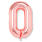 Flyloons 0 number Rose Gold Foil Balloon 16 inch Size Birthday Decoration Items Pack of 1 | 1st Year Balloons | Zero
