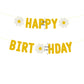 Zwiebeco Yellow Daisy Birthday Party Decoration Supplies - Yellow Little Daisy Happy Birthday Sign Banner Bunting Garland Hangin