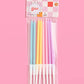 xo, Fetti Skinny Pastel Happy Birthday Party Candles - 8 Pieces | Cute Bday Supplies, Fun Cake Decorations