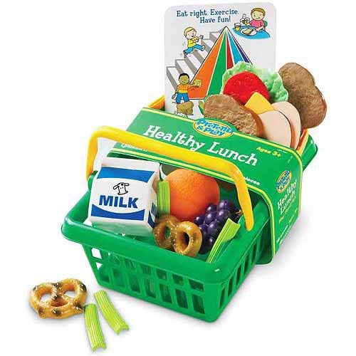 Learning Resources Pretend & Play Healthy Foods Set, 3 Baskets Of Plastic Play Food, Ages 3+