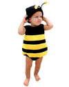 Mersariphy Infant Baby Outfits Girl Boy Cartoon Bees Romper Baby Halloween Costumes Fall Clothes With Hat (Stripes, 0-6 Months)