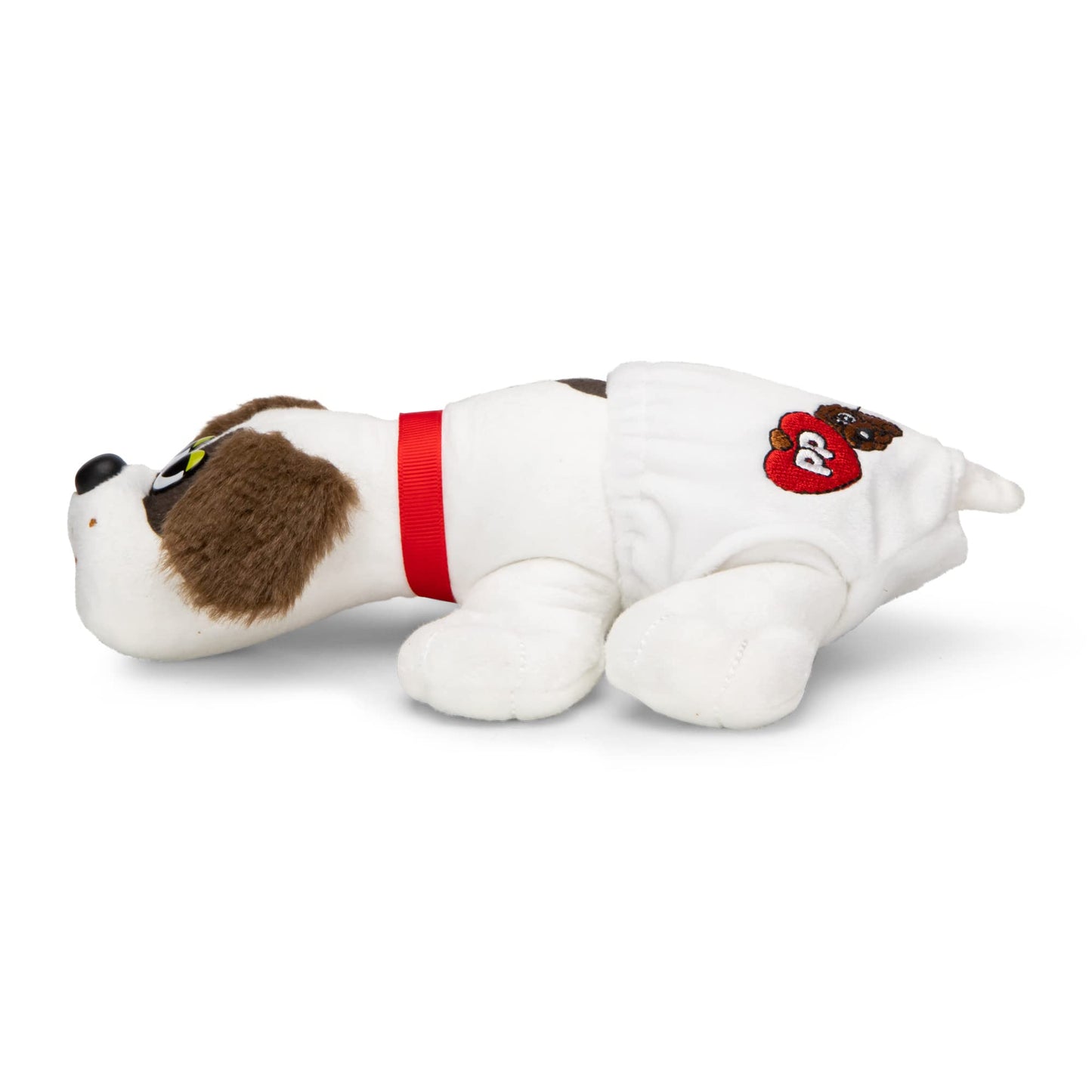 POUND PUPPIES Newborns Plush - White with Dark Brown Spots (Fuzzy Ears)