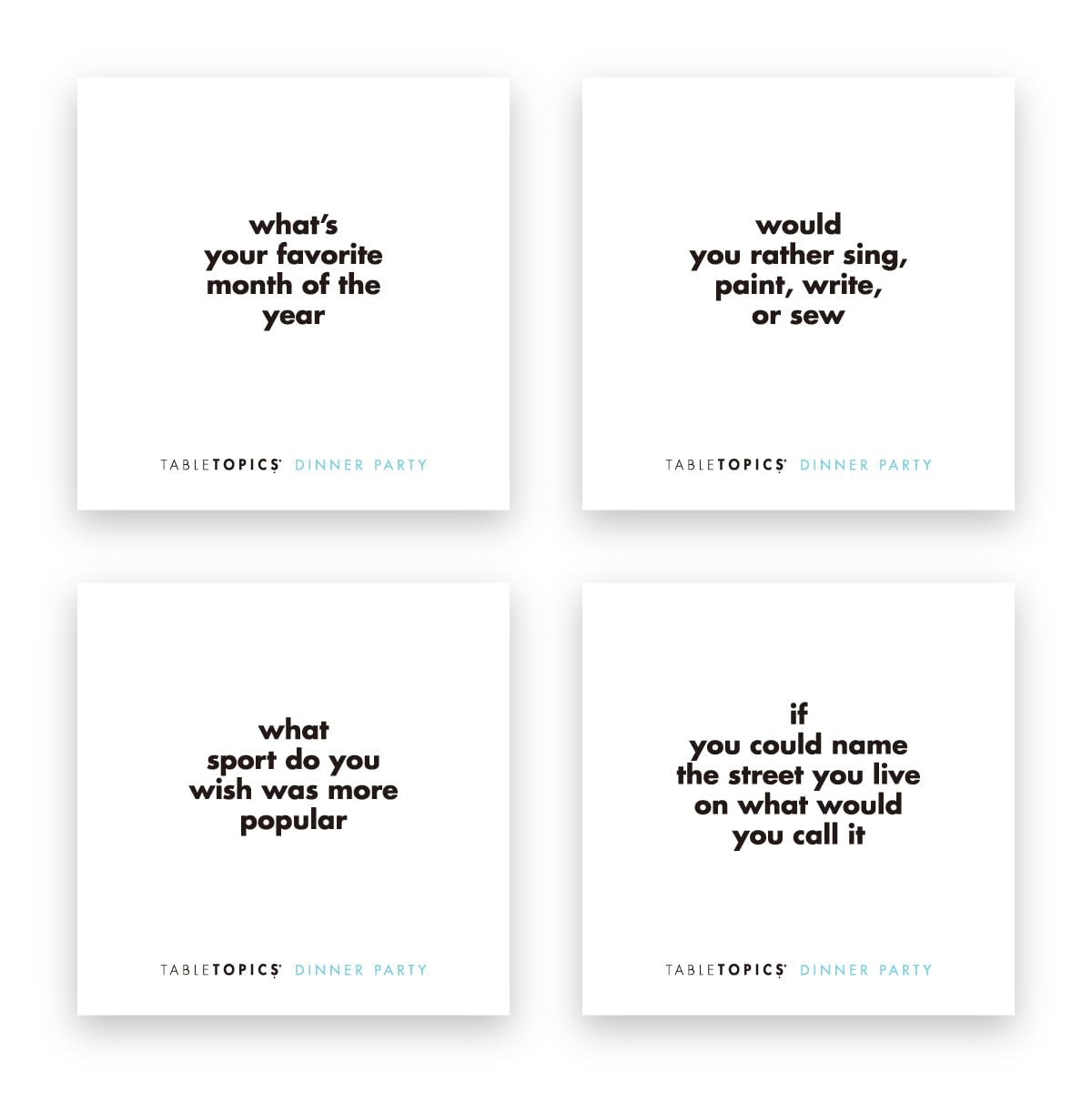 TableTopics Dinner Party Cards - 135 Fun Questions - Medium Cardstock - Model TT-0114-A - Perfect for Engaging Conversations