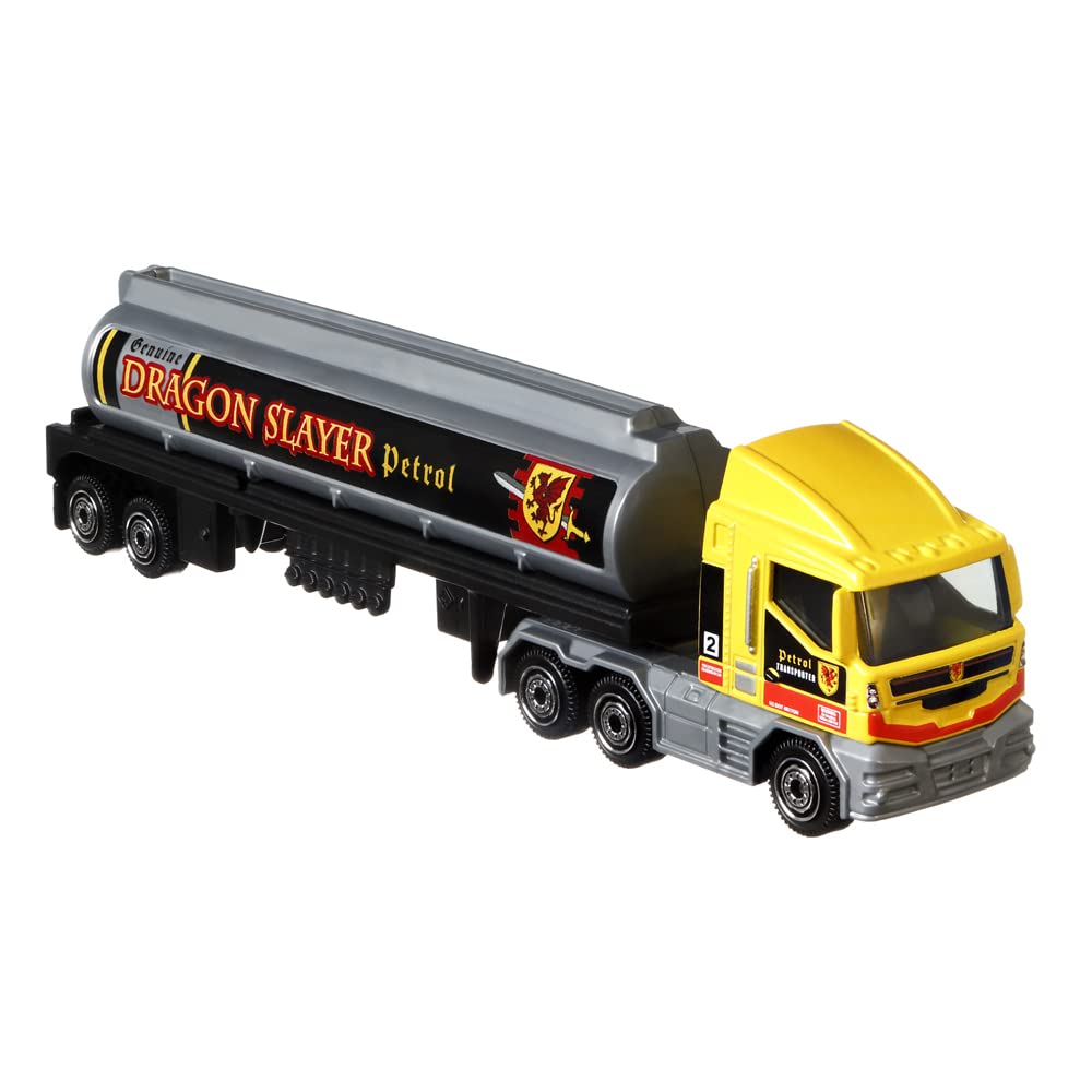 Matchbox Convoys Collectible Cars Die-Cast Series - Mbx Cabover Tanker Dragon Slayer Petrol And Badlander Pickup