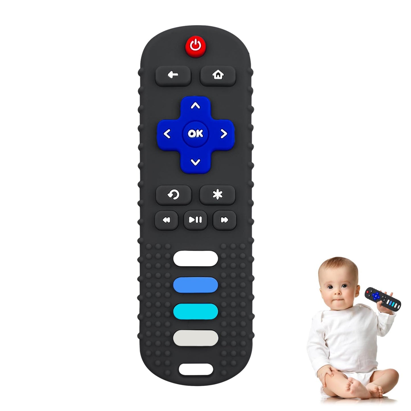 YAPROMO Baby Teething Toys 2 Pcs TV Remote Control Shape Teether Toys Food Grade Silicine Chew Toy