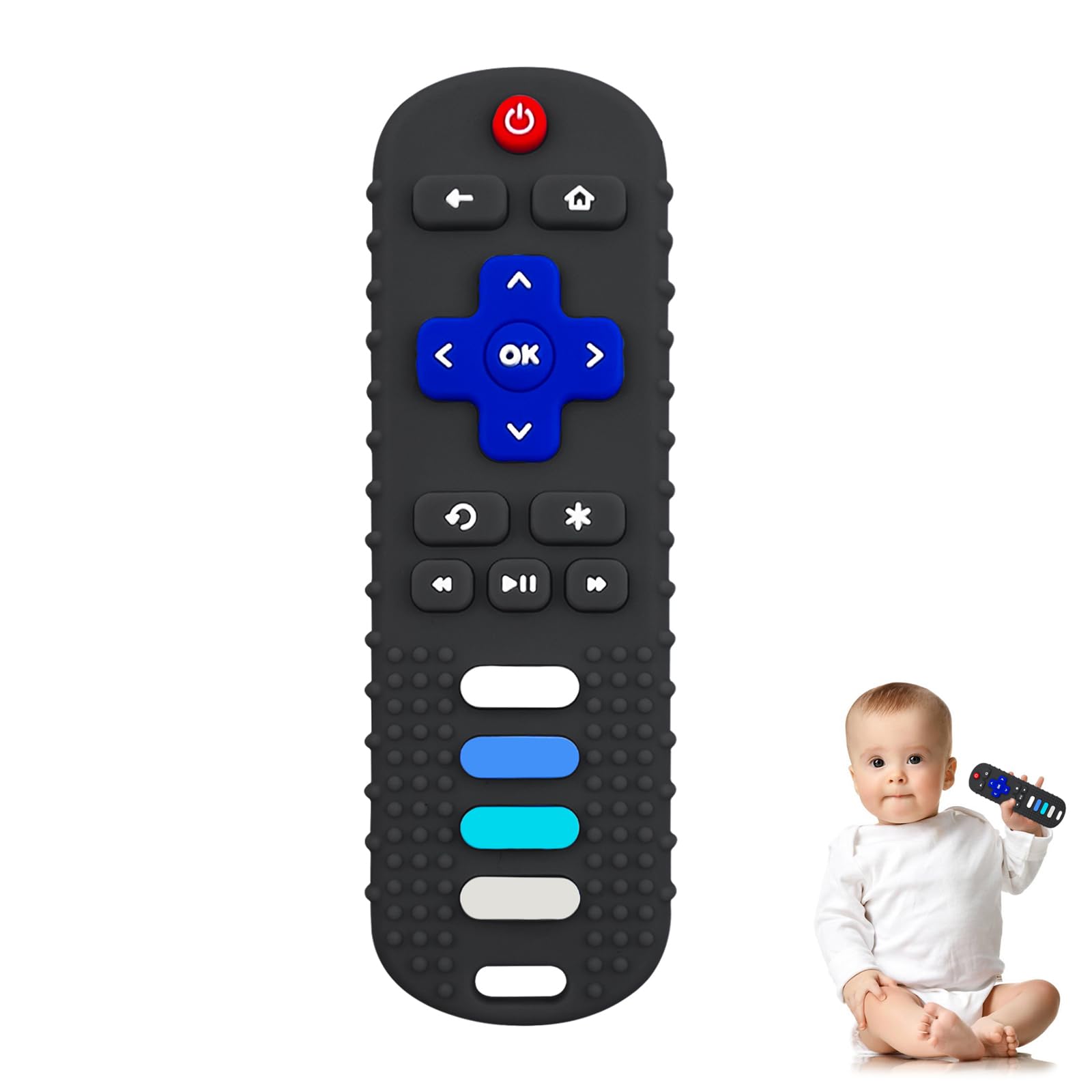 YAPROMO Baby Teething Toys 2 Pcs TV Remote Control Shape Teether Toys Food Grade Silicine Chew Toy