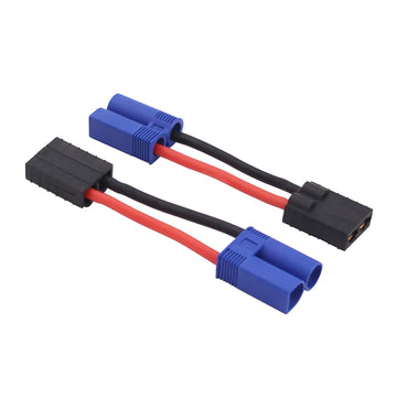 rflaueo 4pcs Compatible with TRX to EC5 Male Female RC Connector Adapter with 14awg 2in Wire(E44-4)