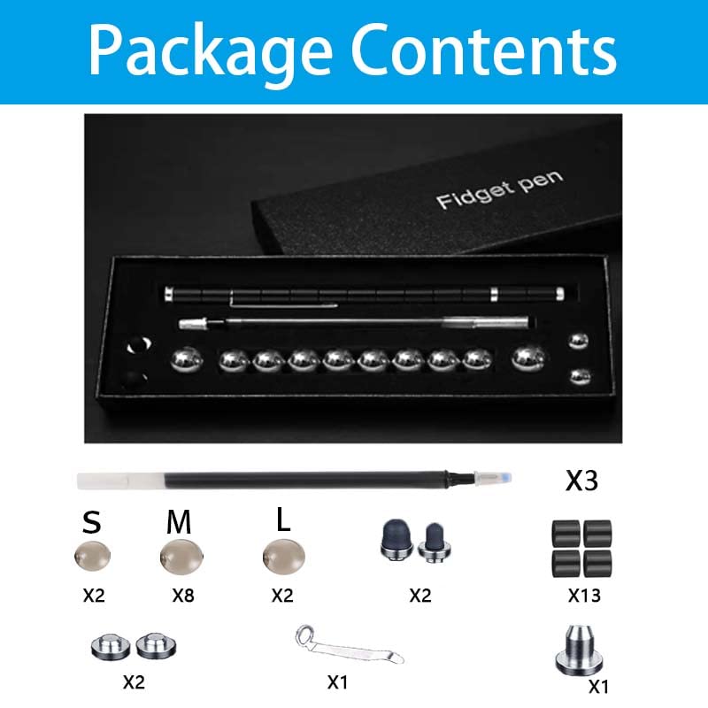 Qaqcew Fidget Pen, Decompression Magnetic Fidget Toy Pen, Magnet Pen Fidget Toy Relieve Pressure Novel Toy Gift For Kids Or Friends! (Colours)