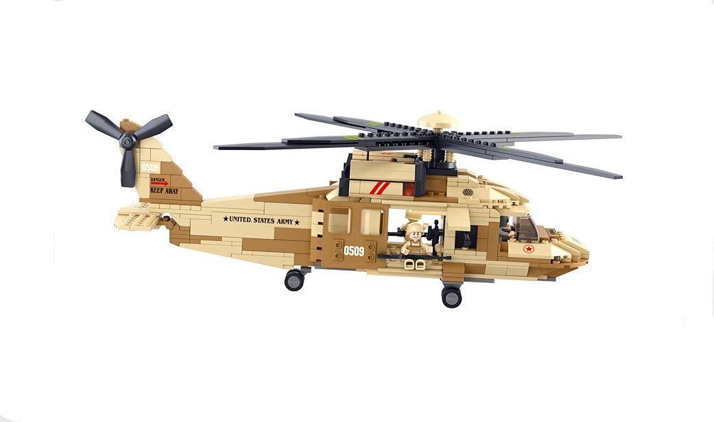 Sluban Military Blocks Army Bricks Toy – Black Hawk Helicopter (M38-B0509)