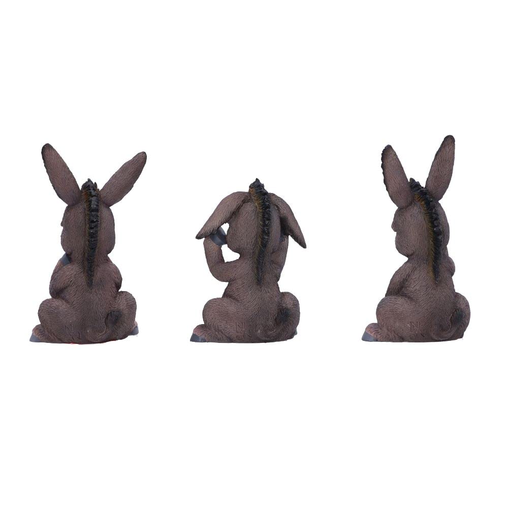 Nemesis Now Three Wise See No Evil Hear No Evil Speak No Evil Figurines, Adorable Hand-Painted Resin Collectibles And Gift - Donkeys