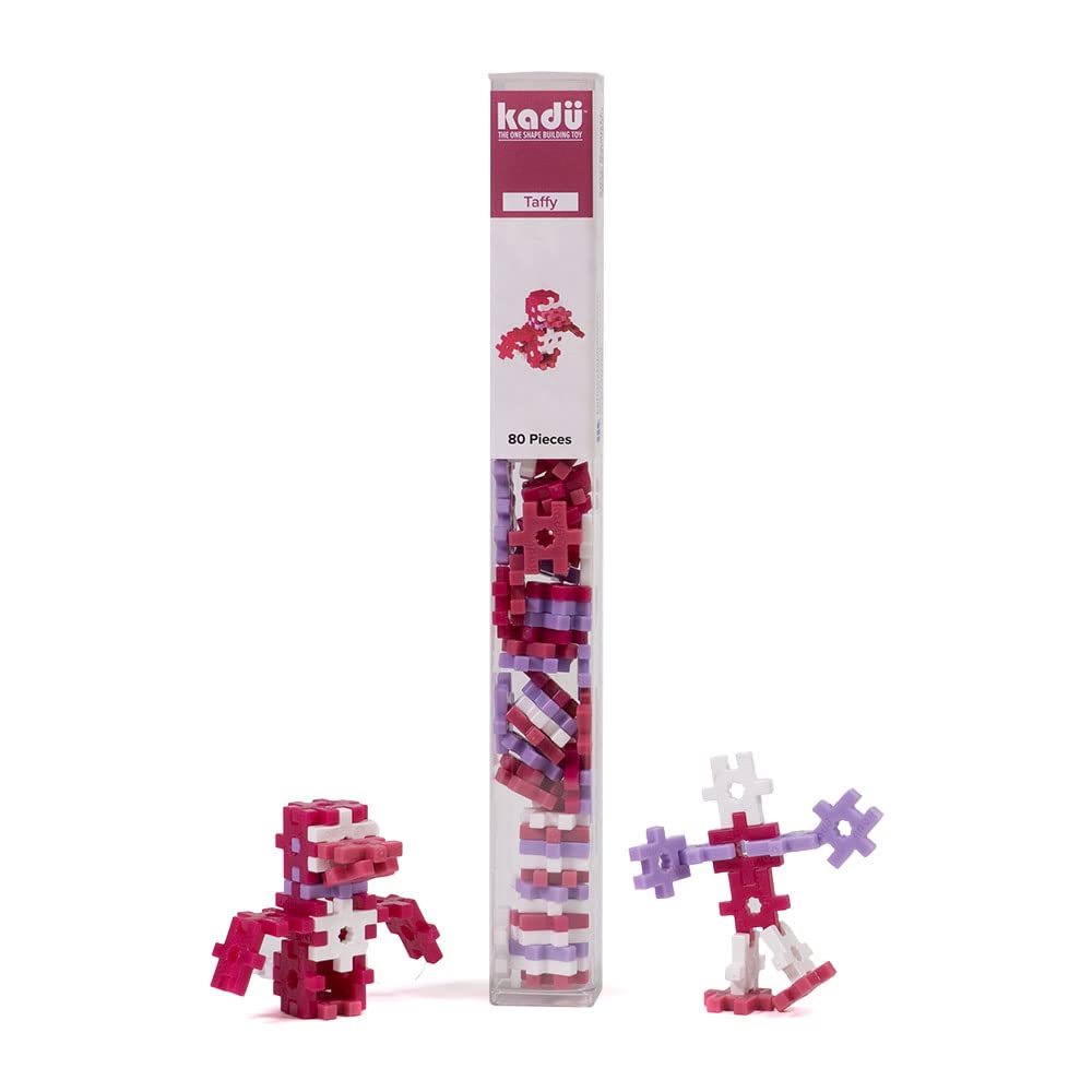 Incredibly Interconnectable Toys Kadu Taffy 80 Piece Set - Stem/Steam Building + Construction Toy, For Open + Imaginative Play
