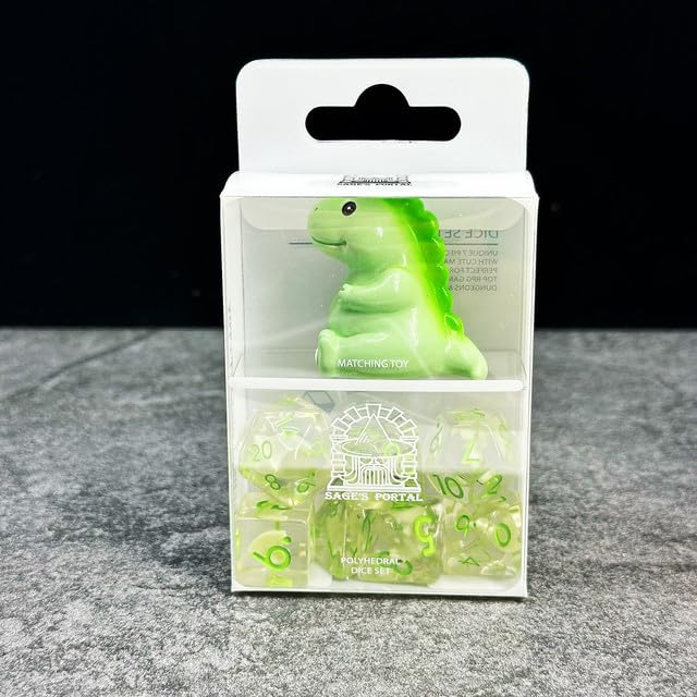 Sage's Portal Familiars Dice and Toy Set Combo Resin DND Dice Set Polyhedral Dice Set for Dungeons and Dragons RPG Pathfinder Ta