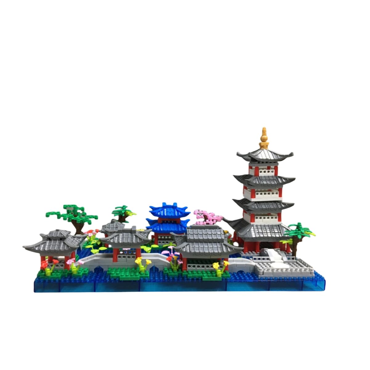 Kadablk Mini Bricks Architecture Set - Suzhou Garden & West Lake, 950 PCS, Plastic, Asian Style, for Adults & Teens, Mini West Lake Color