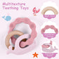 Vicloon Baby Teether Toys, Silicone & Natural Wood Teether Ring, Baby Teething Toys For Babies 0 Months, Silicone Chewable Rings