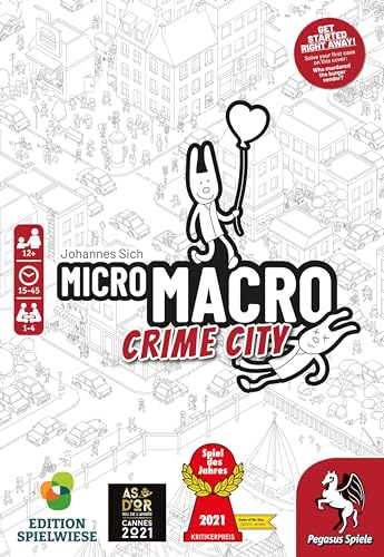 MicroMacro: Crime City - Board Game by Pegasus Spiele 1-4 Players - 15-45 Minutes of Gameplay - for Family Game Night - Kids and