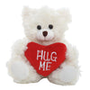 Plushland Stuffed Mocha Heart Bear - Plush Bear Toy For Kids & Adults - Embroidered Heart Pillow - Brown-9 Inches (Hug Me-Cream 9'')