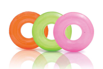 Intex Colorful Transparent Inflatable Swimming Pool Tube Raft (6-Pack) | 59260Ep