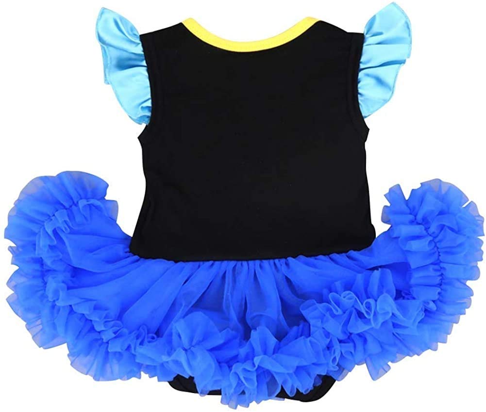 HOIZOSG Baby Girls Anna Princess Costume Halloween Christmas Party Outfits Birthday Romper Tutu Dress w/Headband Shoes Royal Blu