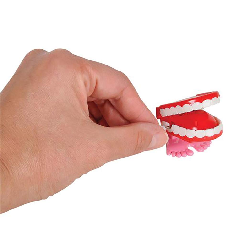 The Dreidel Company Wind Up Teeth Chomping & Chattering Teeth Toys For Kids Birthday Party Favors, Novelty And Gag Gifts, 1.75' Inches (2-Pack)