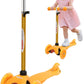 Chromewheels Scooter For Kids, Deluxe 3 Wheel Scooter For Toddlers 4 Adjustable Height Glider With Kick Scooters, Lean To Steer With Led Flashing Light For Ages 3-6 Girls Boys, Yellow