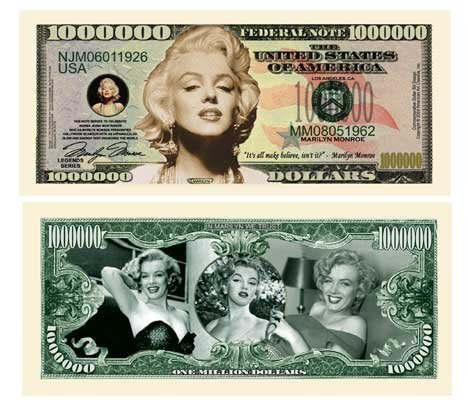 American Art Classics Marilyn Monroe Million Dollar Bills - Pack Of 5 - Best Gift For Lovers Of Norma Jean