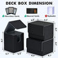 Zlca Card Deck Box For Trading Cards, Mtg Yugioh Deck Case Holds 100+ Single Sleeved Cards, Pu Leather Magnetic Card Storage Box Fits For Tcg Ccg Magic Game Cards (Black& Gold)
