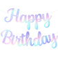 Beishida Iridescent Happy Birthday Banner - No Diy,10Feet,Pre-Strung-Glitter Happy Birthday Sign, Happy Birthday Garland,Happy B