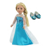 Emily Rose 14 Inch Doll Clothes Ice Princess Dress Gown Gift Set with Sparkly Shoes! | Perfect Halloween Costume for 14-14.5 Hard-Bodied Dolls | USA Business