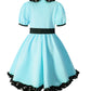 Iwalue Kids Girls 1950S Poodle Party Dresses Halloween Costume Skirt Set Dress Up(Blue,4-5 Years)
