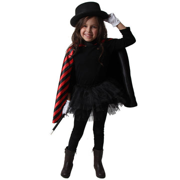 Storybook Wishes Reversible Red & Black Stripe 24'' Cape
